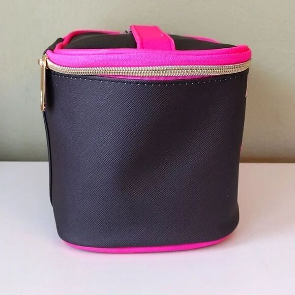 French Bull Black Pink Glam Up Large Cosmetic Travel Case Organizer NWT - Picture 14 of 16